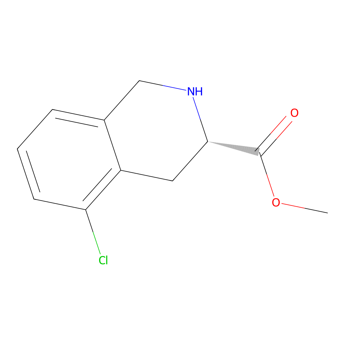 methyl (3S)-5-chloro-1,2,3,4-tetrahydroisoquinoline-3-carboxylate molecular structure, CAS 2679919-48-1