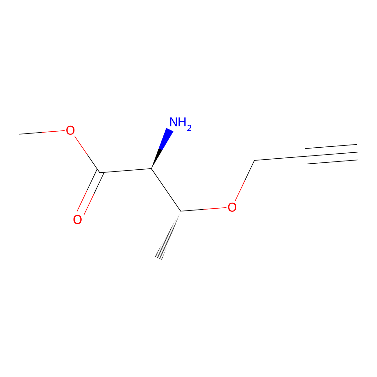 methyl (2S,3R)-2-amino-3-(prop-2-yn-1-yloxy)butanoate molecular structure, CAS 2679919-54-9
