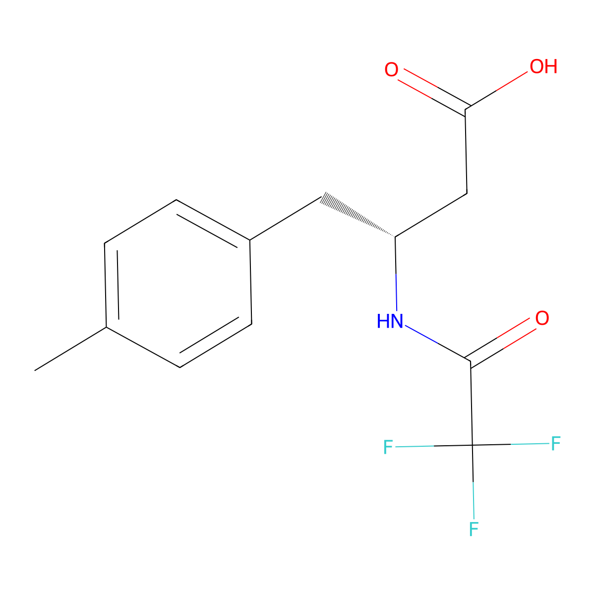 (3R)-4-(4-methylphenyl)-3-(2,2,2-trifluoroacetamido)butanoic acid molecular structure, CAS 2679919-64-1