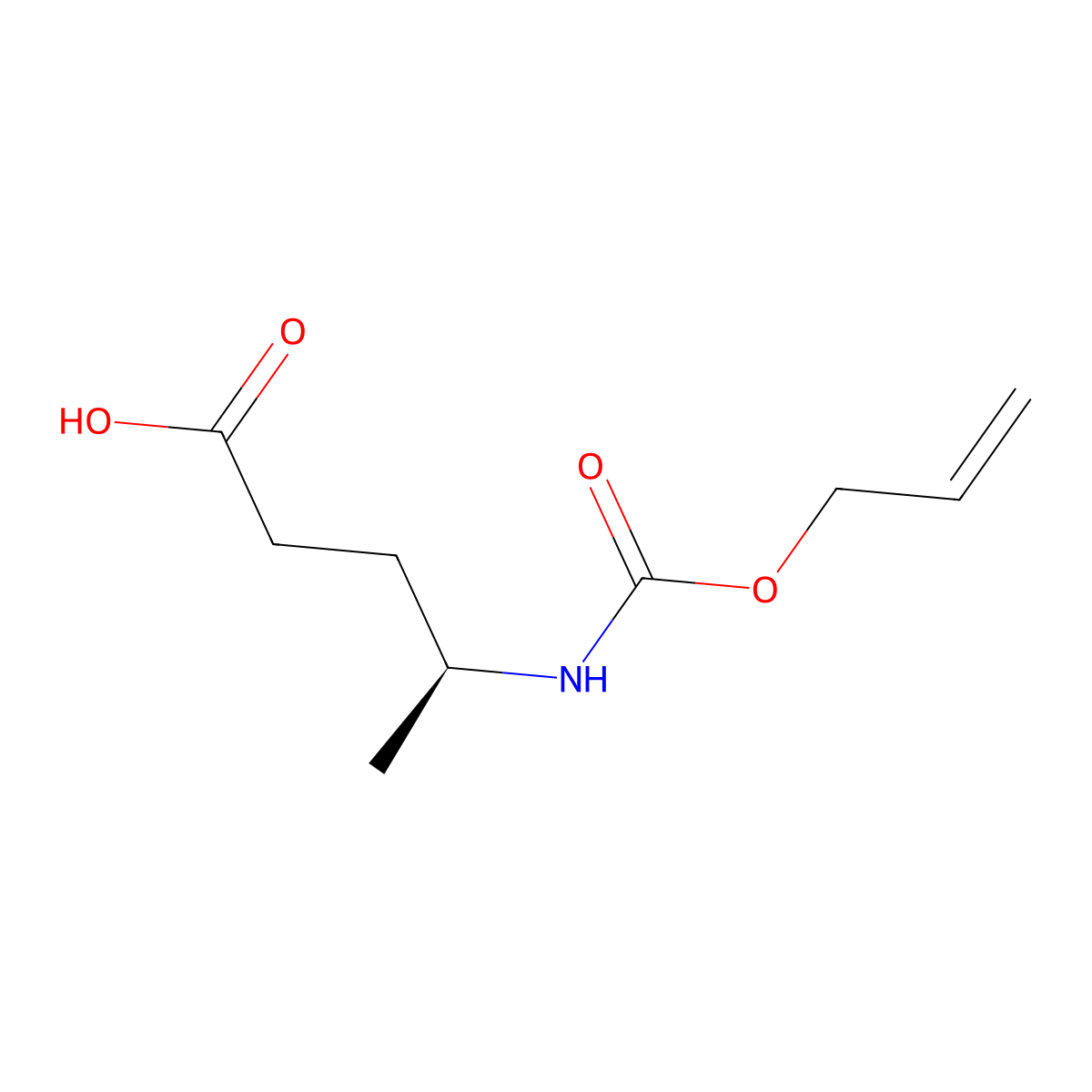 (4S)-4-{[(prop-2-en-1-yloxy)carbonyl]amino}pentanoic acid molecular structure, CAS 2679919-66-3