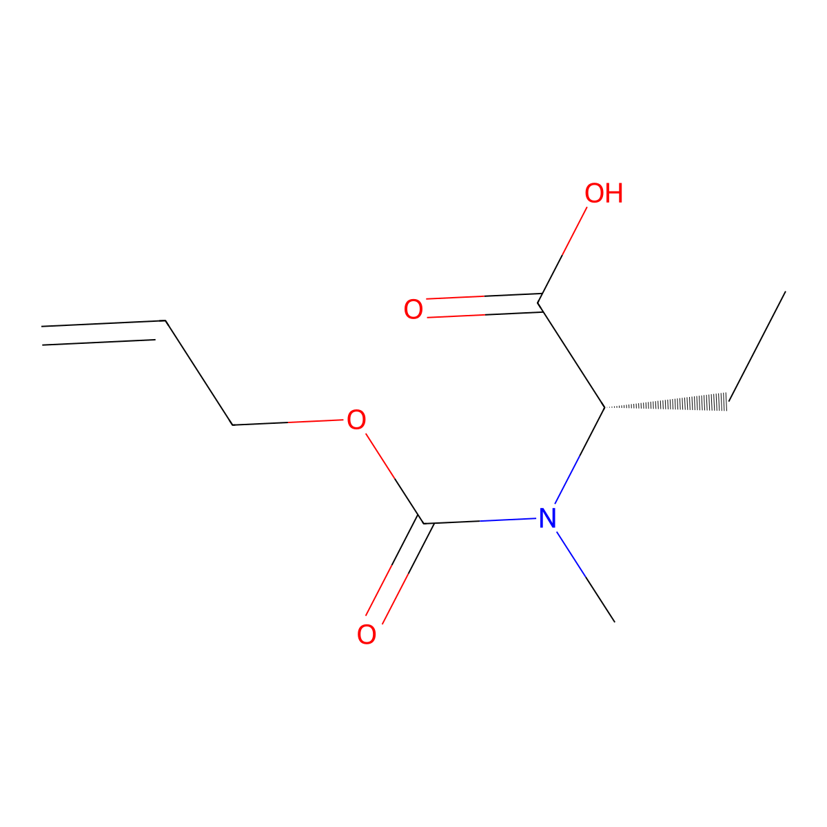 (2S)-2-{methyl[(prop-2-en-1-yloxy)carbonyl]amino}butanoic acid molecular structure, CAS 2679919-73-2