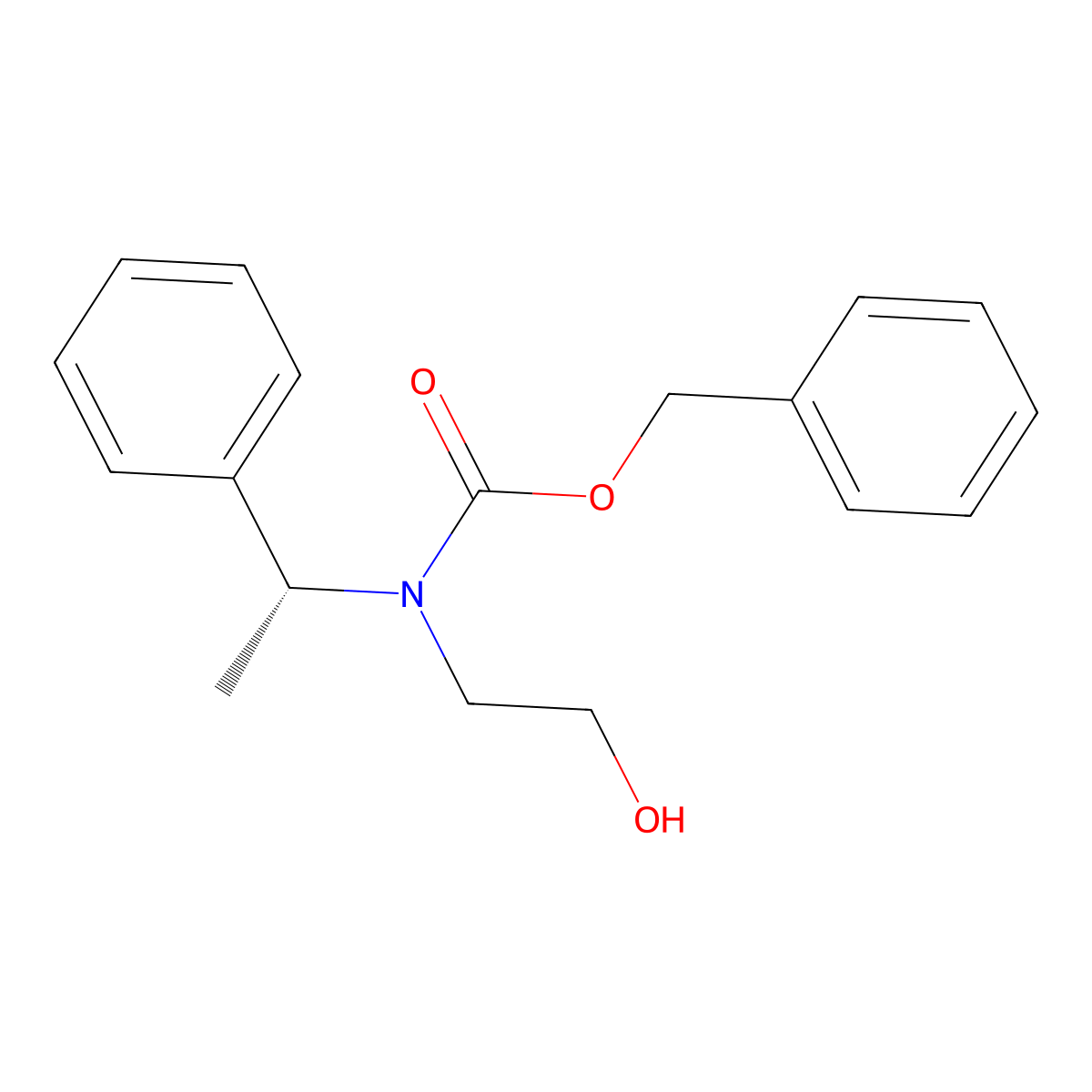 benzyl N-(2-hydroxyethyl)-N-[(1R)-1-phenylethyl]carbamate molecular structure, CAS 2679919-86-7