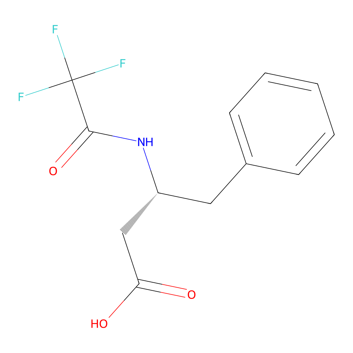 (3R)-4-phenyl-3-(trifluoroacetamido)butanoic acid molecular structure, CAS 2679919-89-0