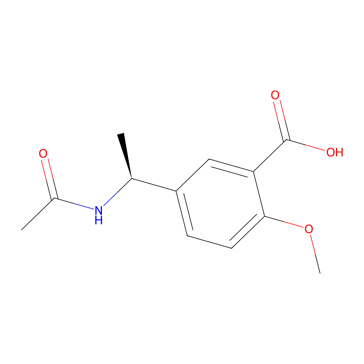 5-[(1S)-1-acetamidoethyl]-2-methoxybenzoic acid molecular structure, CAS 2679919-97-0