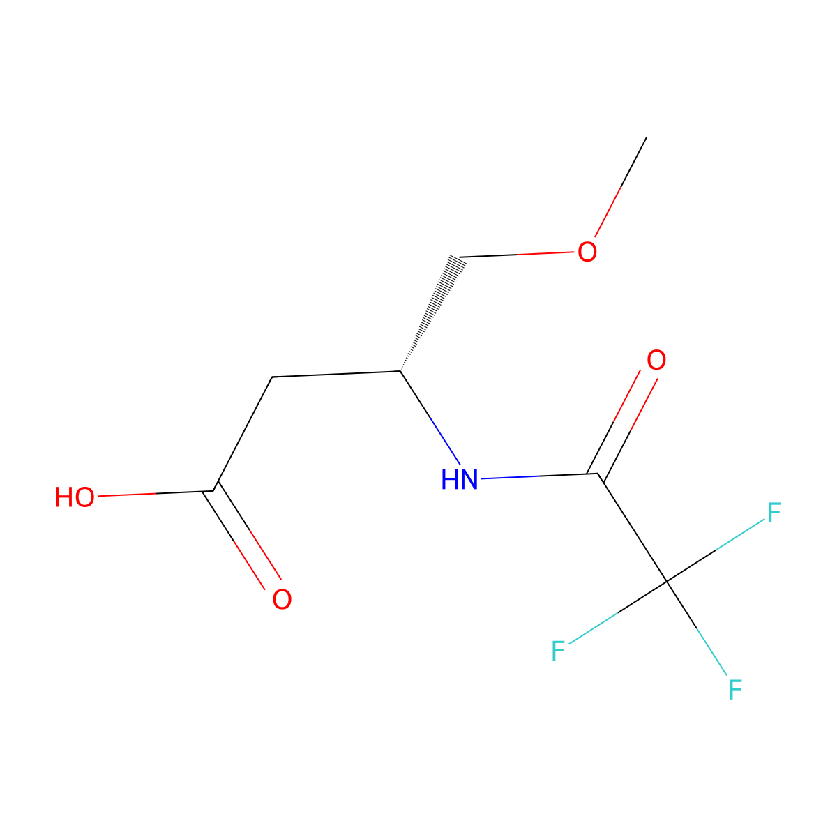 (3R)-4-methoxy-3-(trifluoroacetamido)butanoic acid molecular structure, CAS 2679920-00-2