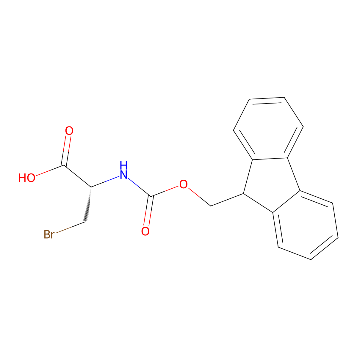 (2S)-3-bromo-2-({[(9H-fluoren-9-yl)methoxy]carbonyl}amino)propanoic acid molecular structure, CAS 2679920-17-1