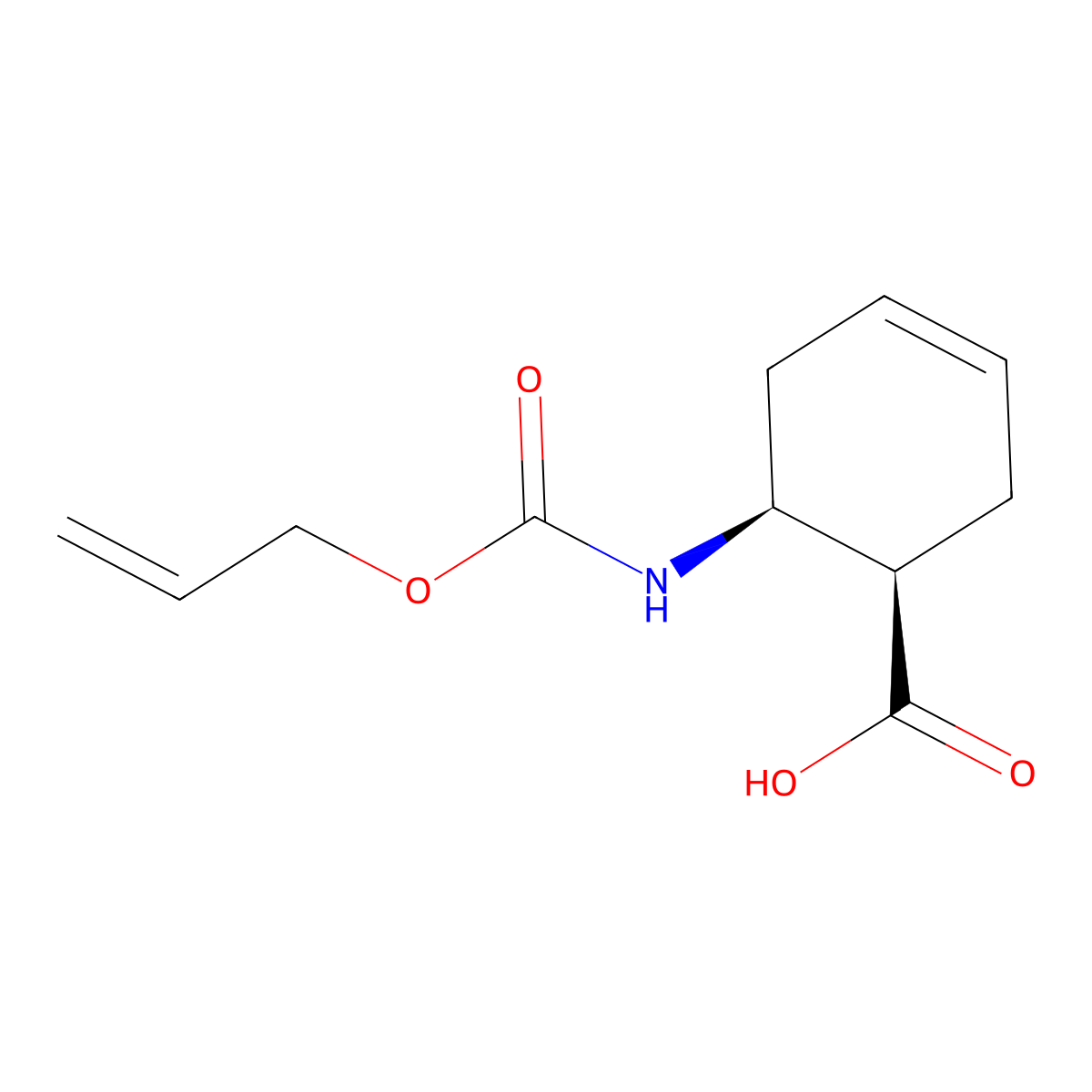 rac-(1R,6S)-6-{[(prop-2-en-1-yloxy)carbonyl]amino}cyclohex-3-ene-1-carboxylic acid molecular structure, CAS 2679920-25-1