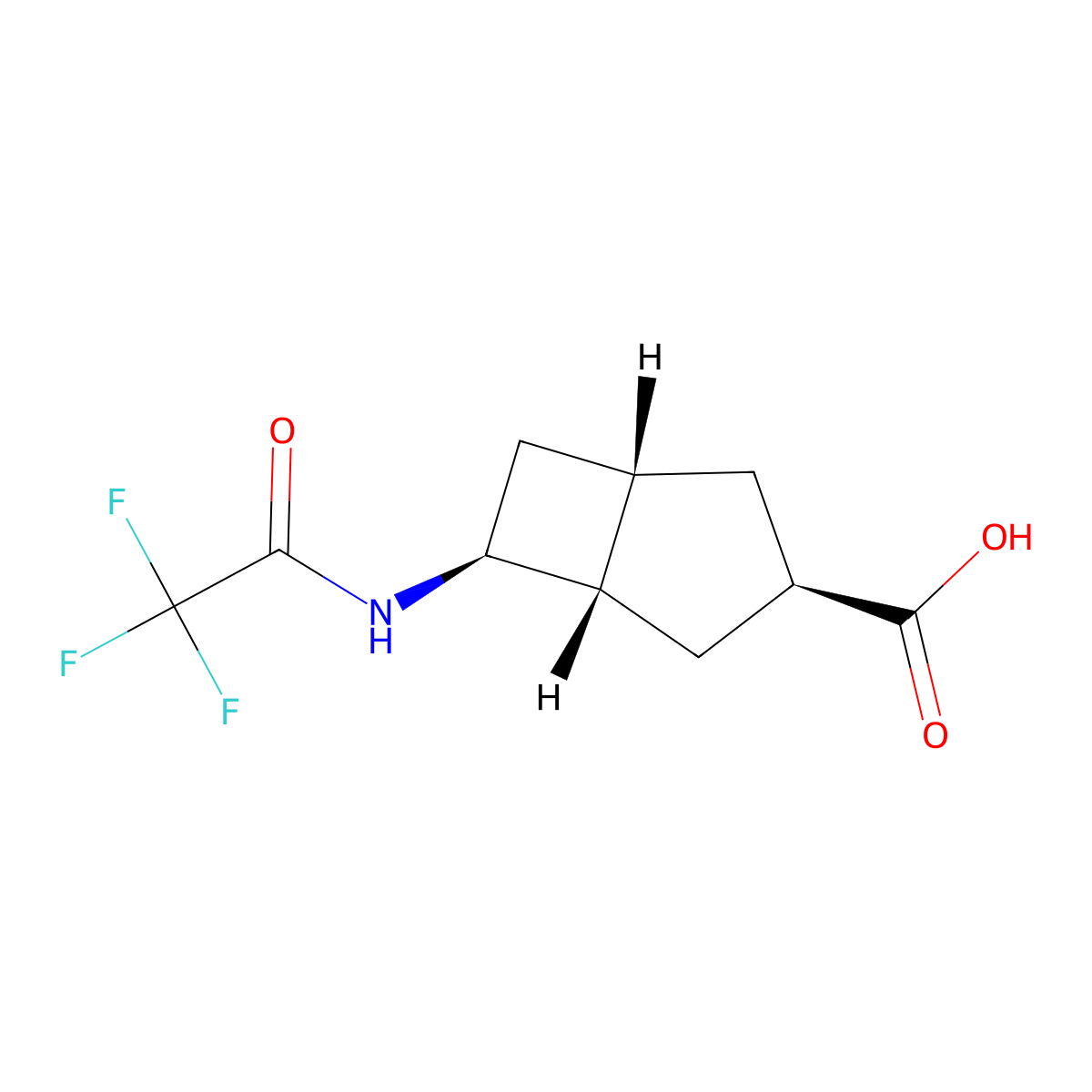 rac-(1R,3S,5R,6R)-6-(2,2,2-trifluoroacetamido)bicyclo[3.2.0]heptane-3-carboxylic acid molecular structure, CAS 2679920-27-3