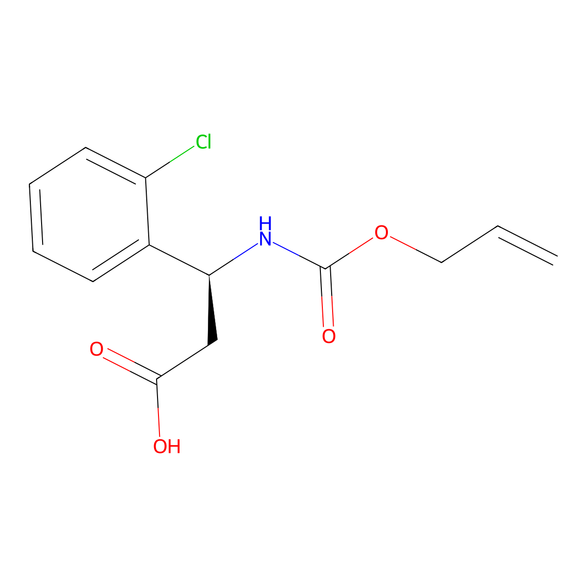 (3S)-3-(2-chlorophenyl)-3-{[(prop-2-en-1-yloxy)carbonyl]amino}propanoic acid molecular structure, CAS 2679920-31-9