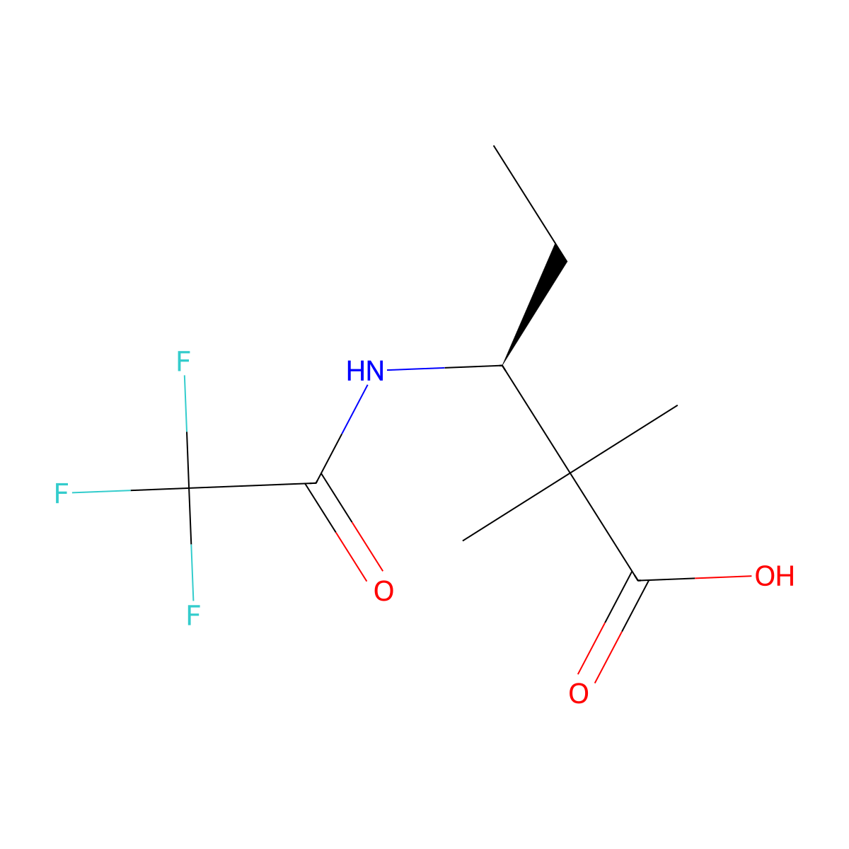 (3S)-2,2-dimethyl-3-(2,2,2-trifluoroacetamido)pentanoic acid molecular structure, CAS 2679920-35-3