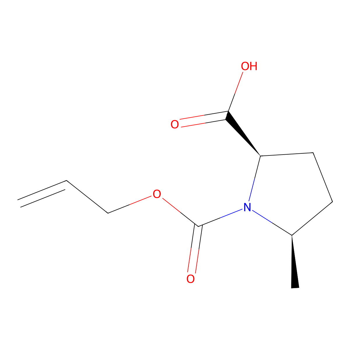 rac-(2R,5R)-5-methyl-1-[(prop-2-en-1-yloxy)carbonyl]pyrrolidine-2-carboxylic acid molecular structure, CAS 2679920-46-6