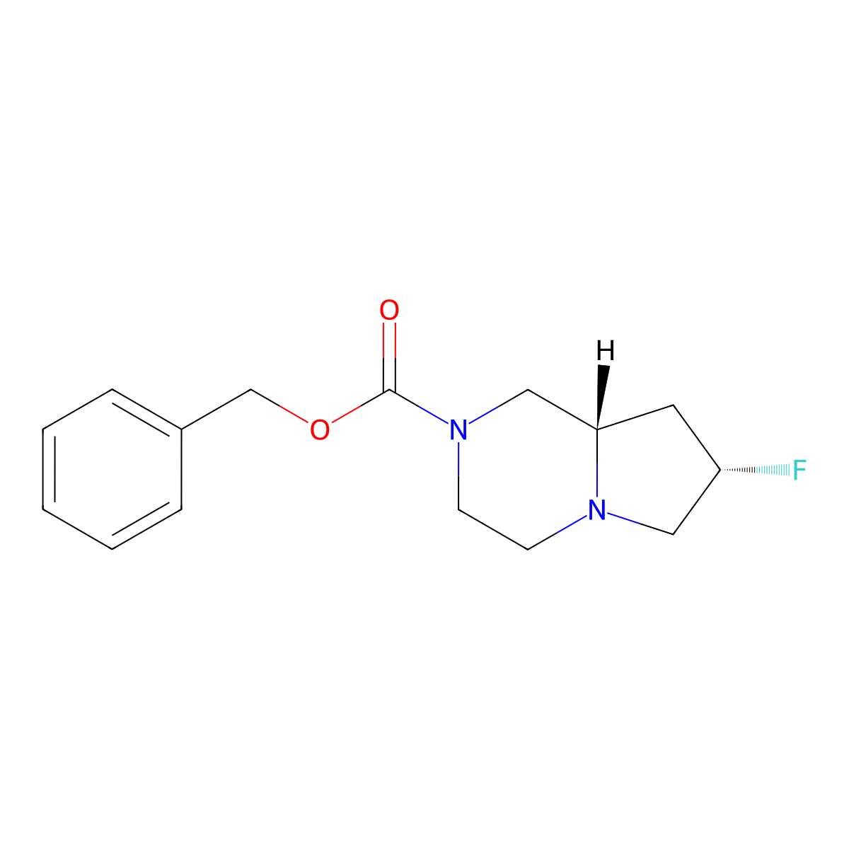 benzyl (7S,8aS)-7-fluoro-octahydropyrrolo[1,2-a]pyrazine-2-carboxylate molecular structure, CAS 2679920-71-7