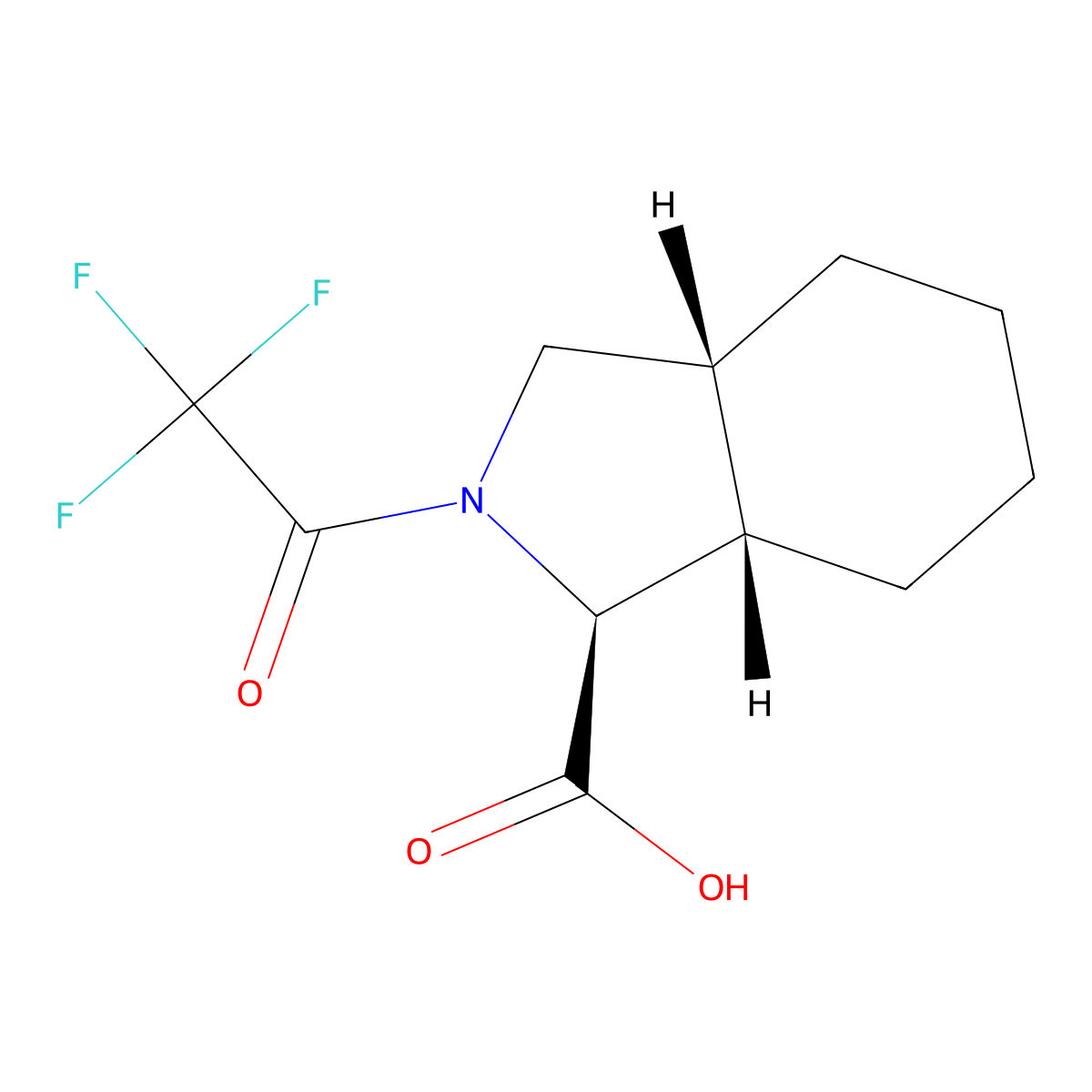 rac-(1R,3aS,7aR)-2-(2,2,2-trifluoroacetyl)-octahydro-1H-isoindole-1-carboxylic acid molecular structure, CAS 2679920-74-0