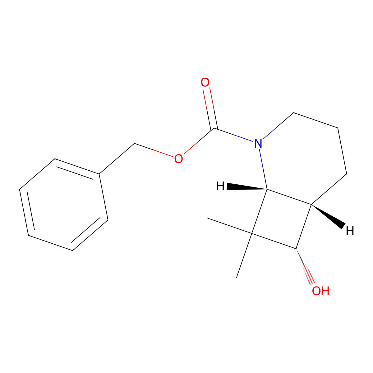 rac-benzyl (1R,6S,7S)-7-hydroxy-8,8-dimethyl-2-azabicyclo[4.2.0]octane-2-carboxylate molecular structure, CAS 2679920-84-2
