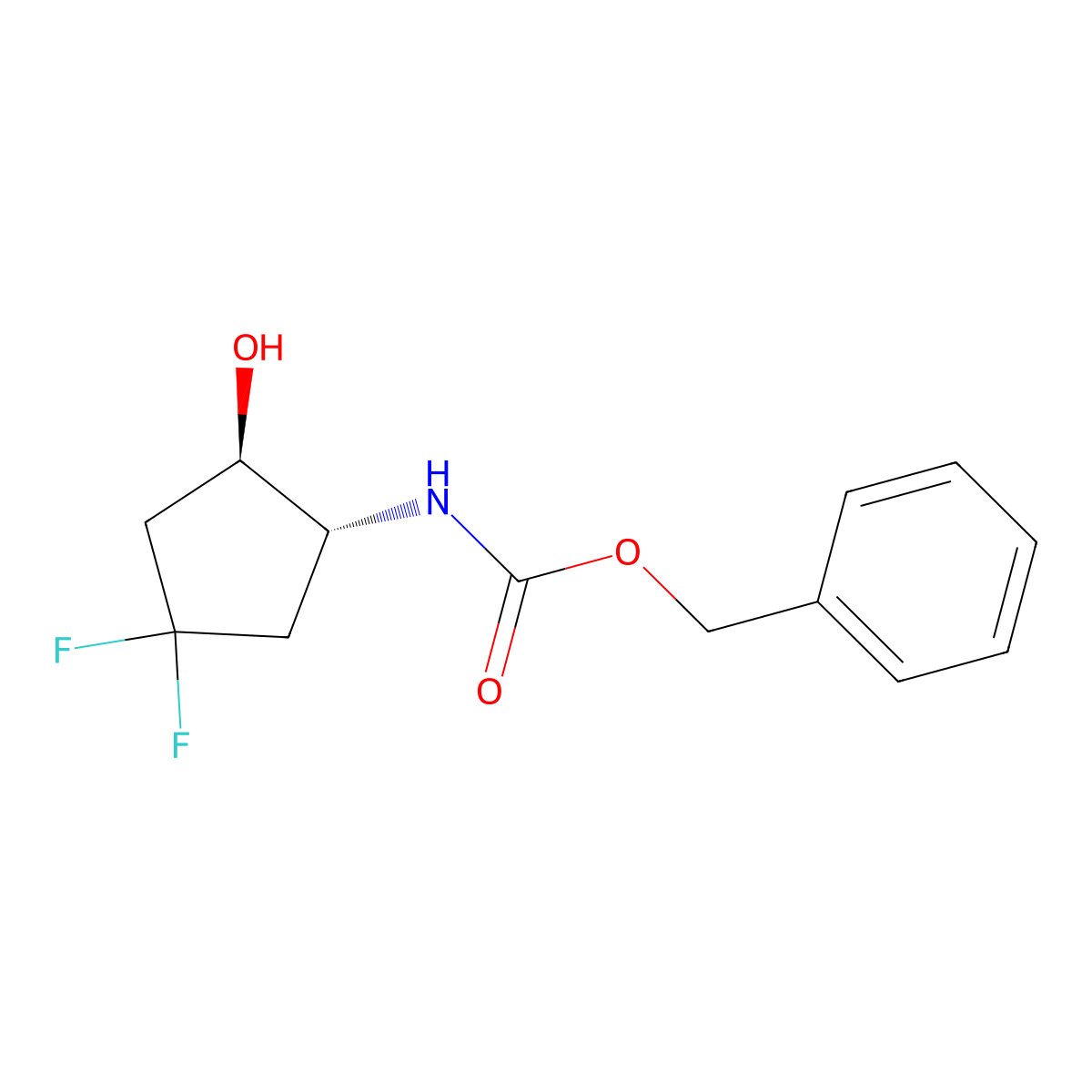 rac-benzyl N-[(1R,2R)-4,4-difluoro-2-hydroxycyclopentyl]carbamate molecular structure, CAS 2679920-88-6