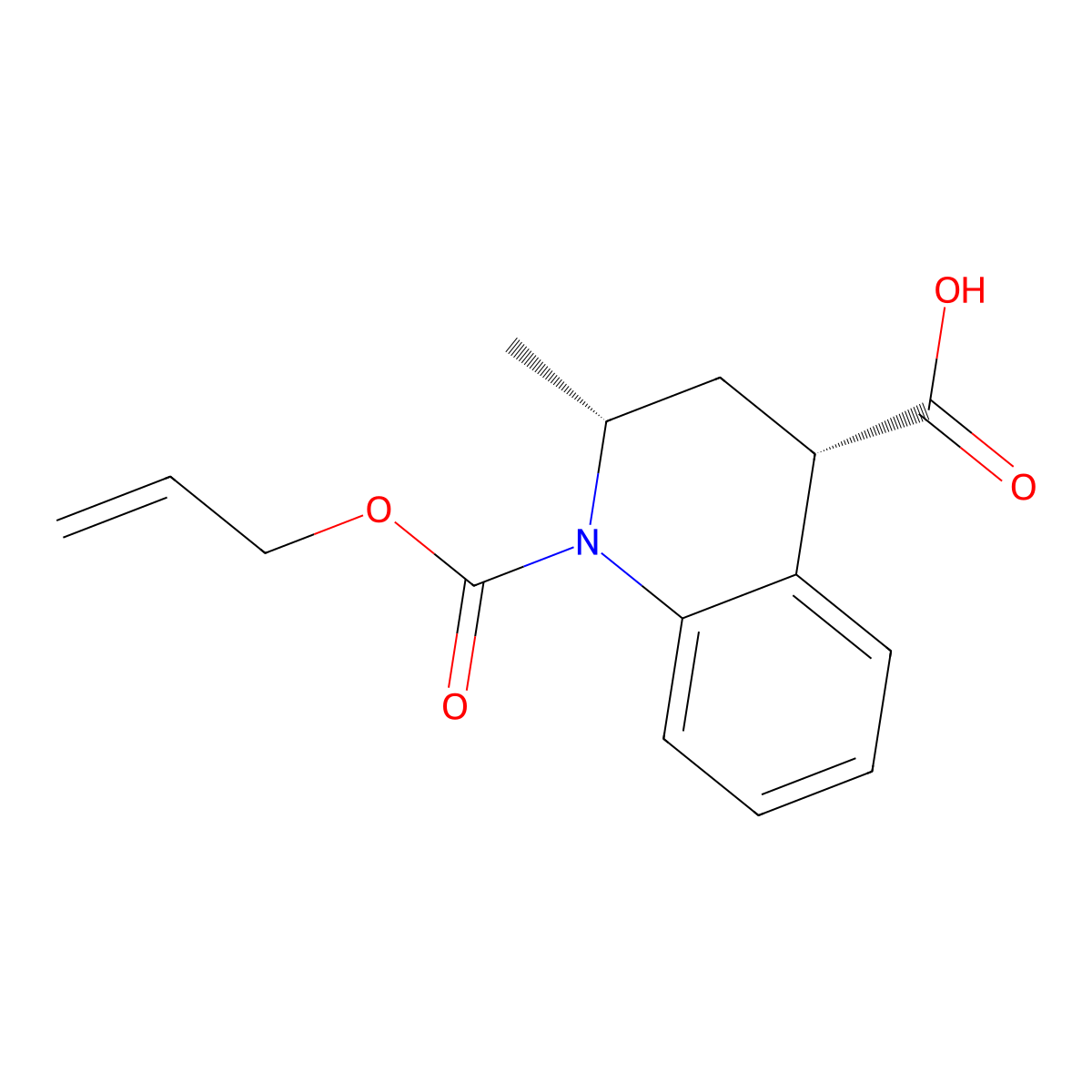 rac-(2R,4S)-2-methyl-1-[(prop-2-en-1-yloxy)carbonyl]-1,2,3,4-tetrahydroquinoline-4-carboxylic acid molecular structure, CAS 2679920-89-7