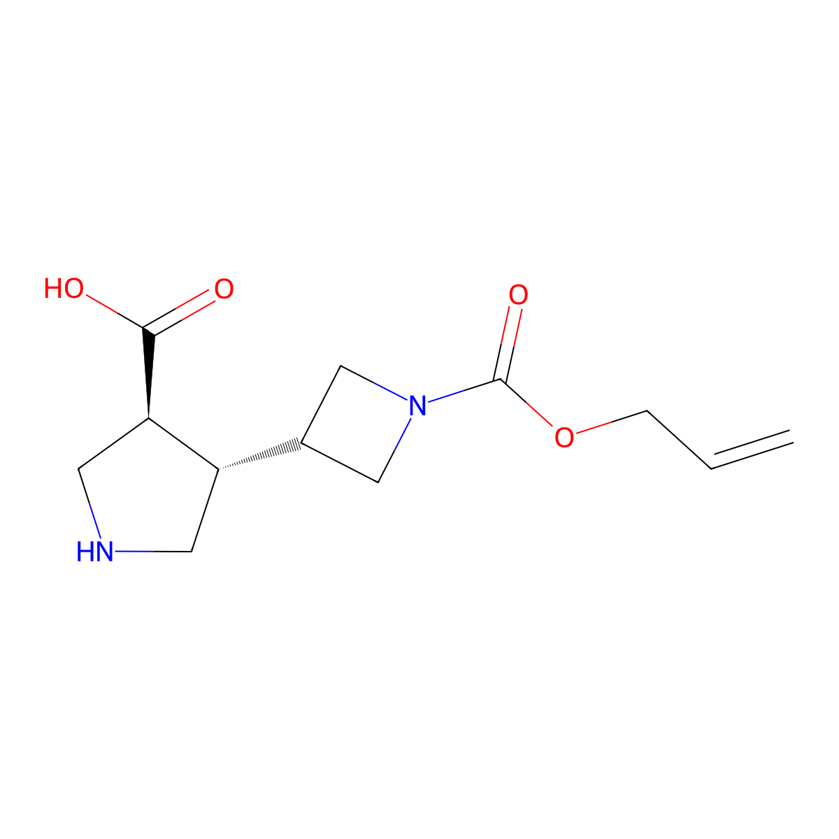 rac-(3R,4R)-4-{1-[(prop-2-en-1-yloxy)carbonyl]azetidin-3-yl}pyrrolidine-3-carboxylic acid molecular structure, CAS 2679921-17-4