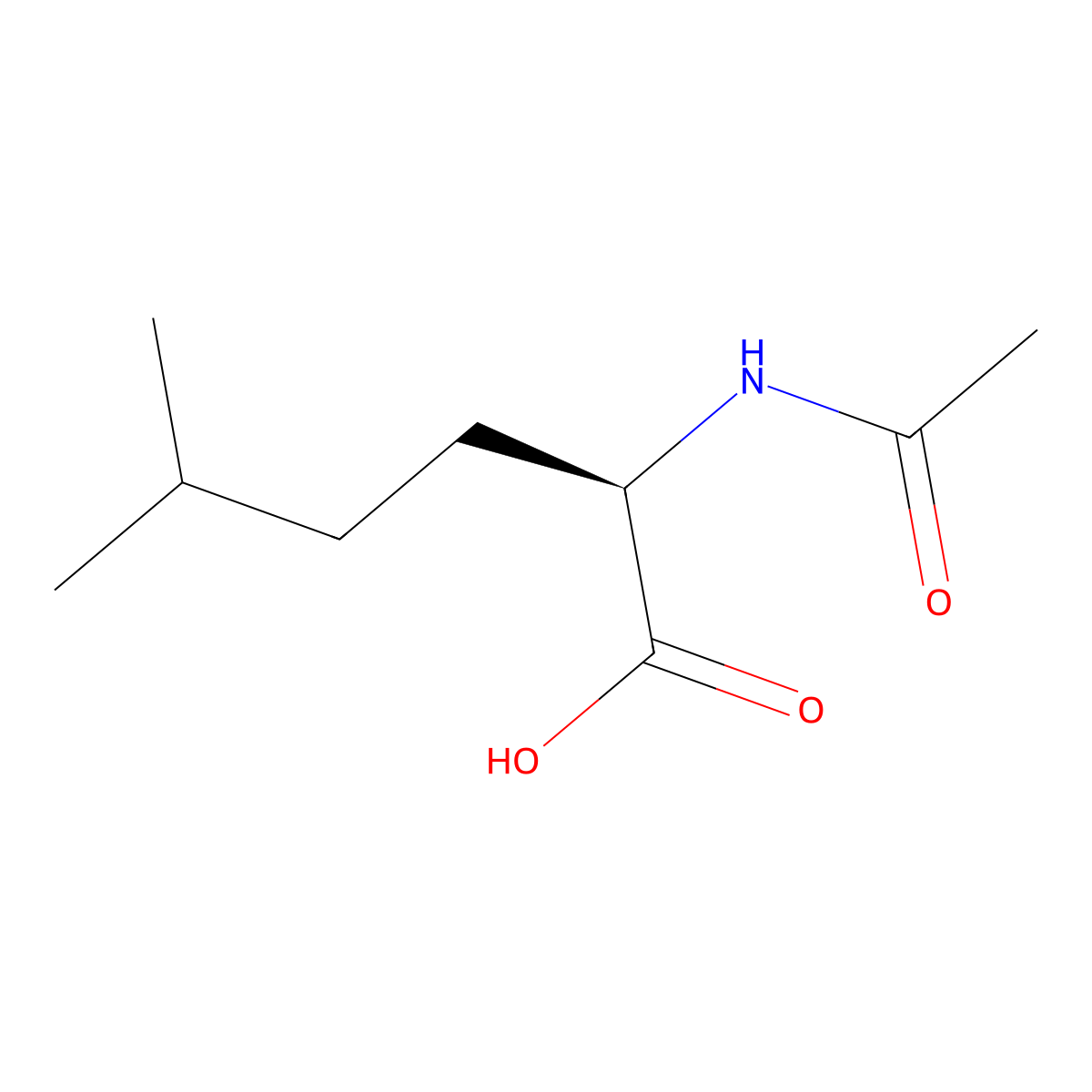 (2R)-2-acetamido-5-methylhexanoic acid molecular structure, CAS 2679921-19-6
