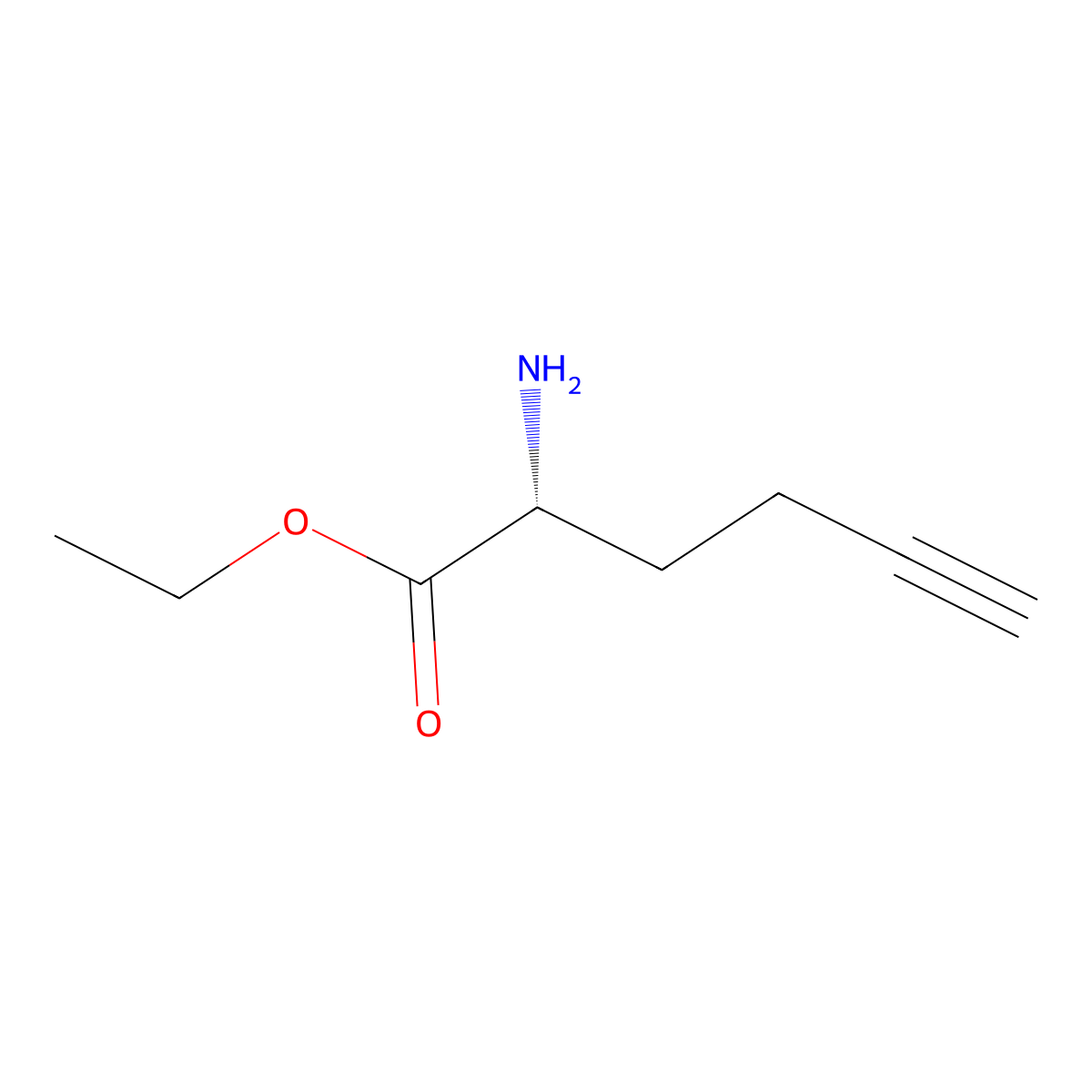 ethyl (2R)-2-aminohex-5-ynoate molecular structure, CAS 2679921-20-9