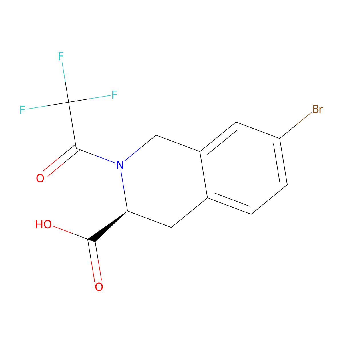 (3S)-7-bromo-2-(2,2,2-trifluoroacetyl)-1,2,3,4-tetrahydroisoquinoline-3-carboxylic acid molecular structure, CAS 2679921-22-1