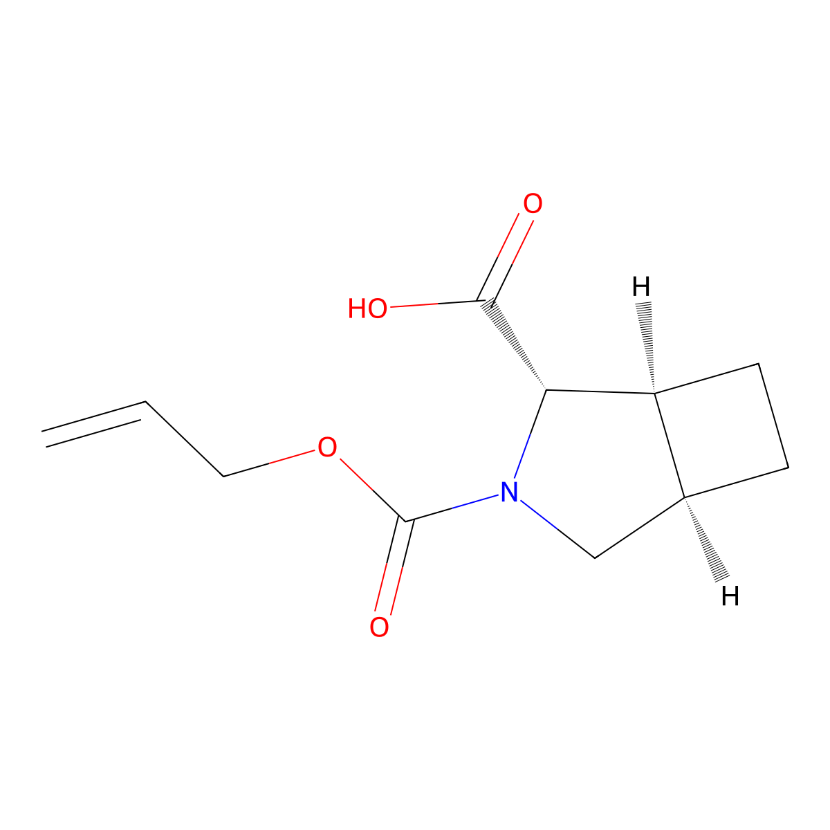 rac-(1R,2R,5S)-3-[(prop-2-en-1-yloxy)carbonyl]-3-azabicyclo[3.2.0]heptane-2-carboxylic acid molecular structure, CAS 2679921-30-1
