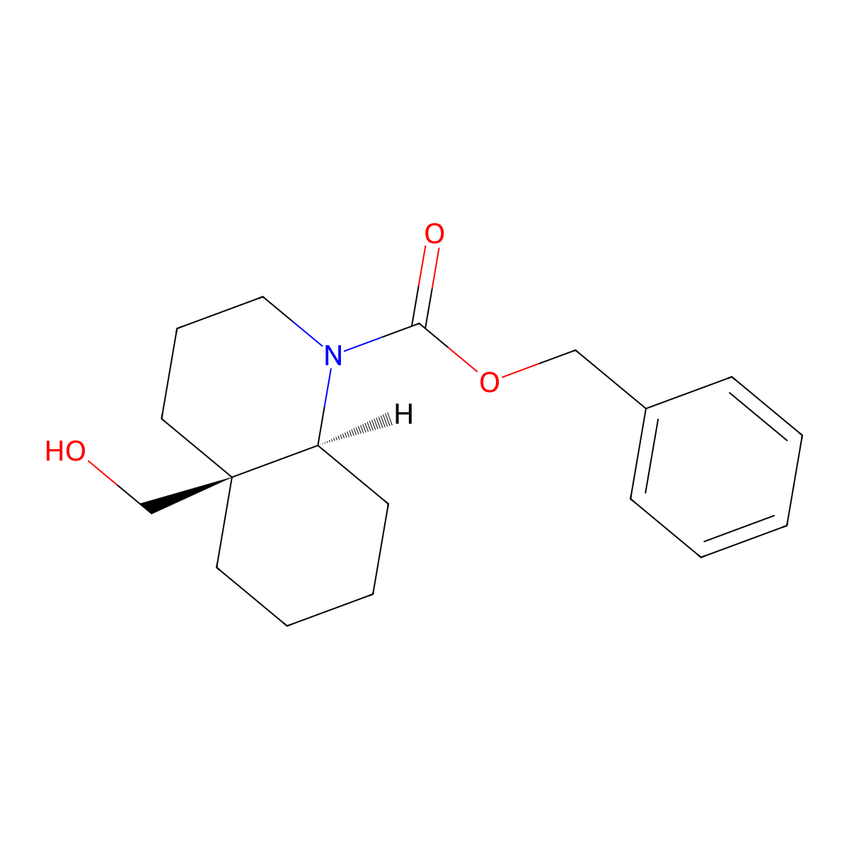 rac-benzyl (4aR,8aR)-4a-(hydroxymethyl)-decahydroquinoline-1-carboxylate molecular structure, CAS 2679926-02-2