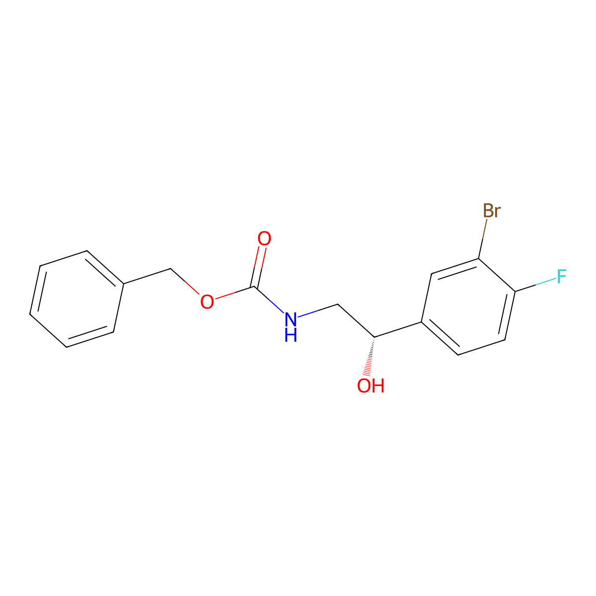 benzyl N-[(2S)-2-(3-bromo-4-fluorophenyl)-2-hydroxyethyl]carbamate molecular structure, CAS 2679926-05-5