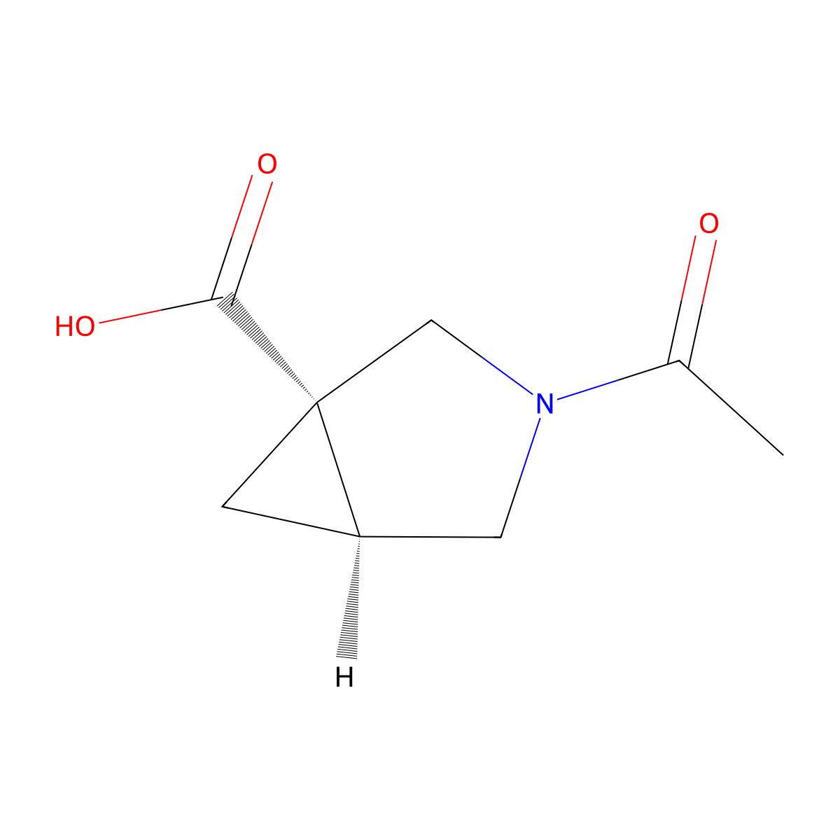 (1S,5S)-3-acetyl-3-azabicyclo[3.1.0]hexane-1-carboxylic acid molecular structure, CAS 2679926-06-6