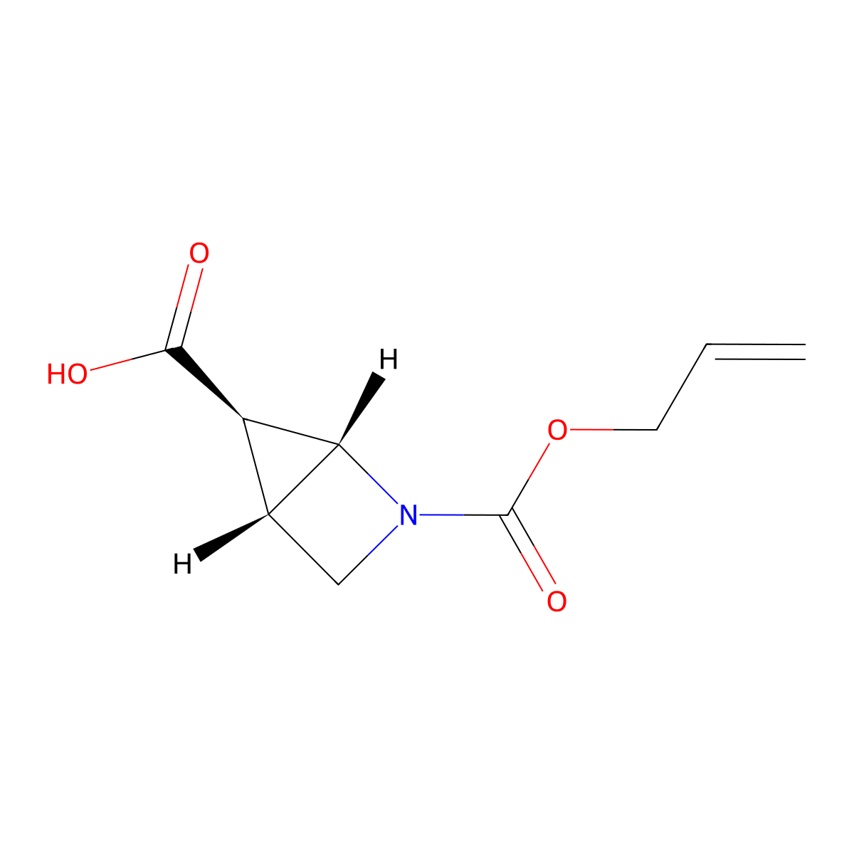 rac-(1R,4S,5R)-2-[(prop-2-en-1-yloxy)carbonyl]-2-azabicyclo[2.1.0]pentane-5-carboxylic acid molecular structure, CAS 2679926-07-7