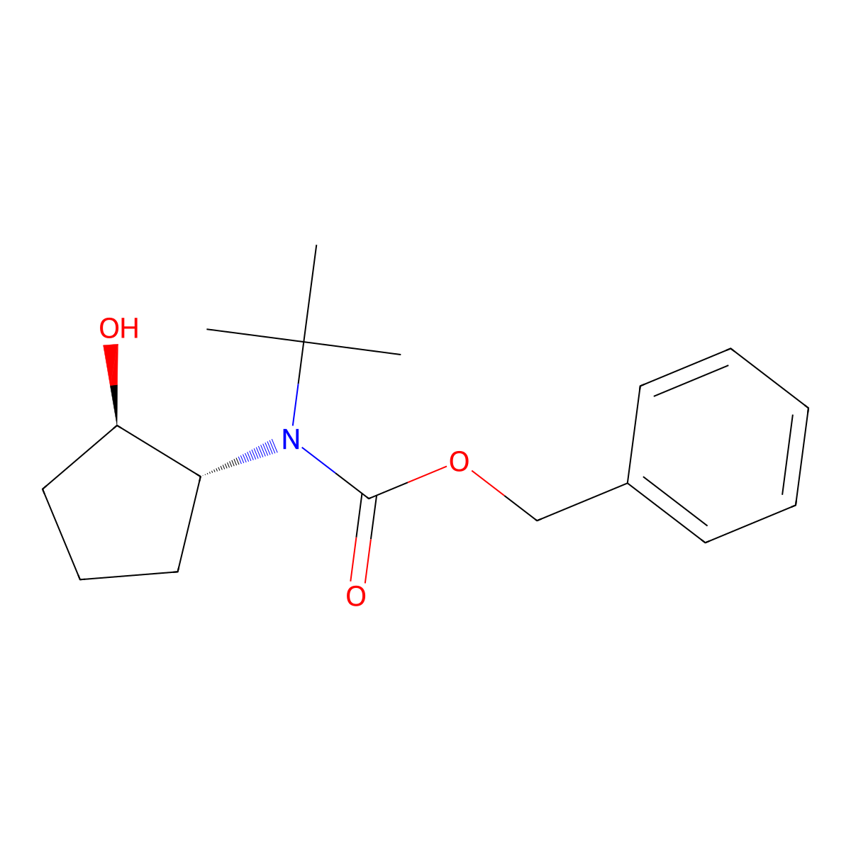 rac-benzyl N-tert-butyl-N-[(1R,2R)-2-hydroxycyclopentyl]carbamate molecular structure, CAS 2679926-10-2