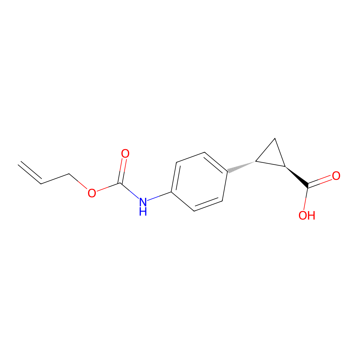 rac-(1R,2R)-2-(4-{[(prop-2-en-1-yloxy)carbonyl]amino}phenyl)cyclopropane-1-carboxylic acid molecular structure, CAS 2679926-13-5