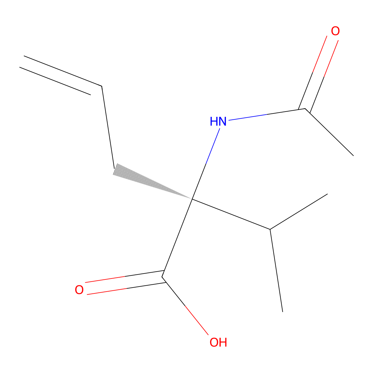 (2S)-2-acetamido-2-(propan-2-yl)pent-4-enoic acid molecular structure, CAS 2679926-14-6