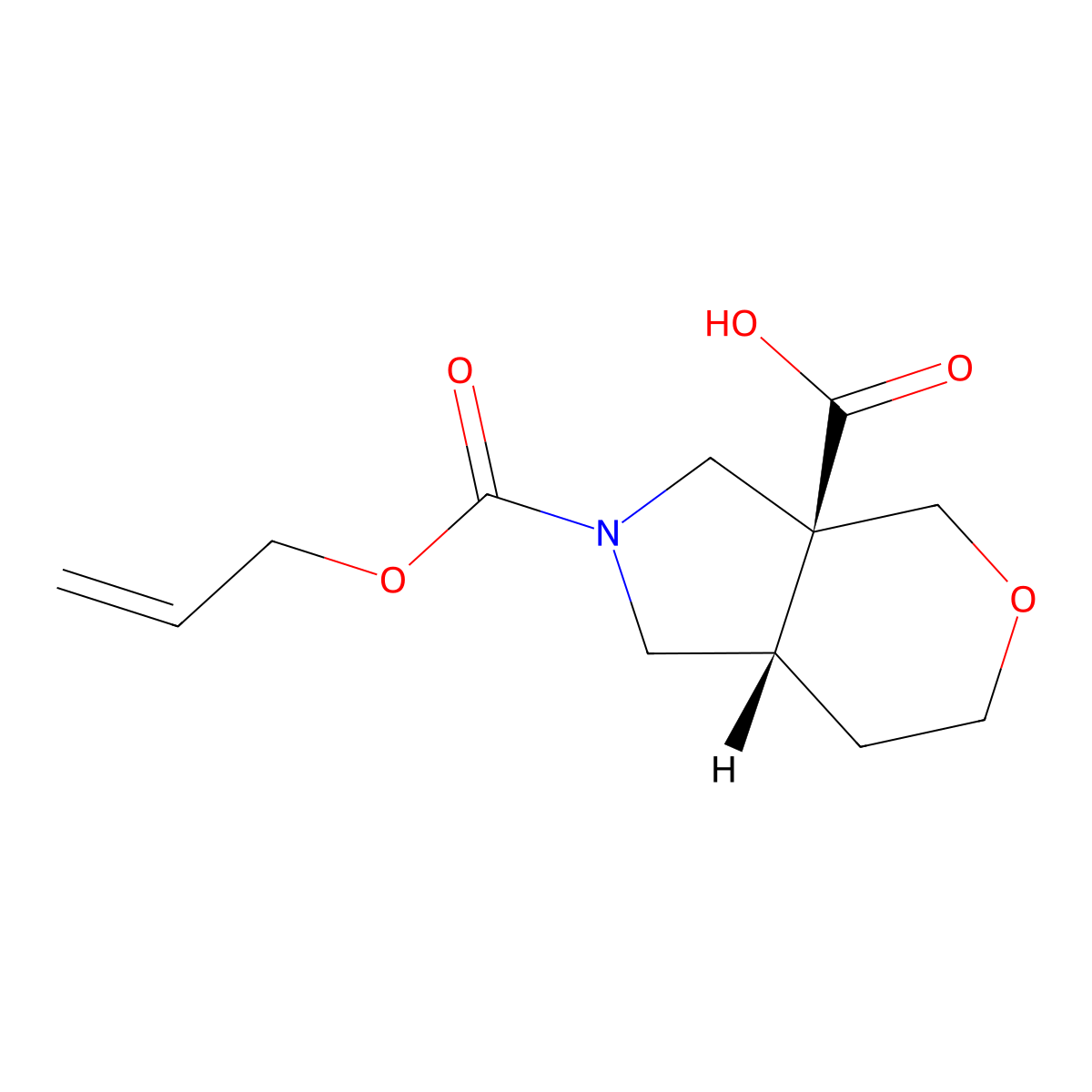 rac-(3aR,7aR)-2-[(prop-2-en-1-yloxy)carbonyl]-octahydropyrano[3,4-c]pyrrole-3a-carboxylic acid molecular structure, CAS 2679926-16-8