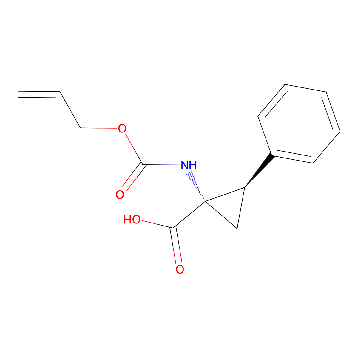 rac-(1R,2S)-2-phenyl-1-{[(prop-2-en-1-yloxy)carbonyl]amino}cyclopropane-1-carboxylic acid molecular structure, CAS 2679926-18-0