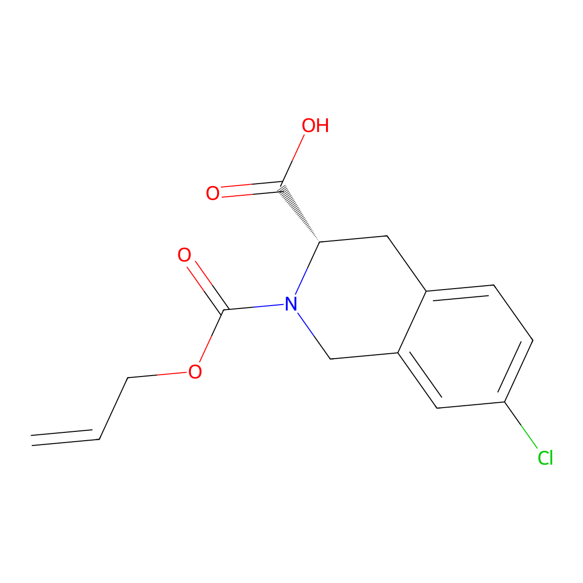 (3S)-7-chloro-2-[(prop-2-en-1-yloxy)carbonyl]-1,2,3,4-tetrahydroisoquinoline-3-carboxylic acid molecular structure, CAS 2679926-20-4