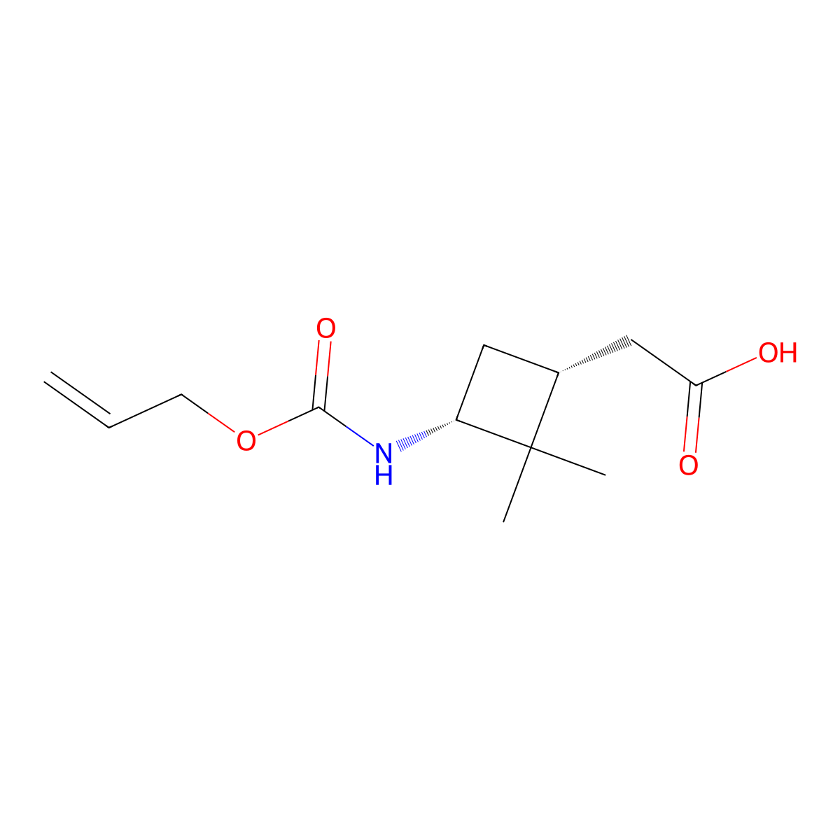 rac-2-[(1R,3R)-2,2-dimethyl-3-{[(prop-2-en-1-yloxy)carbonyl]amino}cyclobutyl]acetic acid molecular structure, CAS 2679926-27-1
