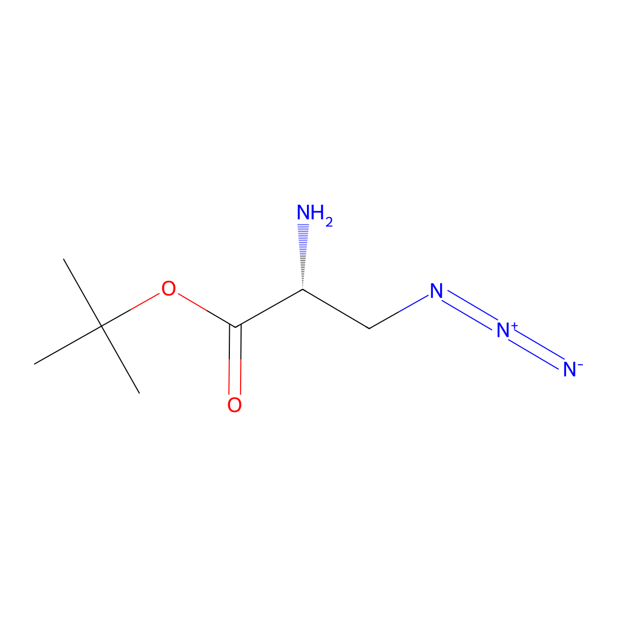 tert-butyl (2R)-2-amino-3-azidopropanoate molecular structure, CAS 2679926-33-9