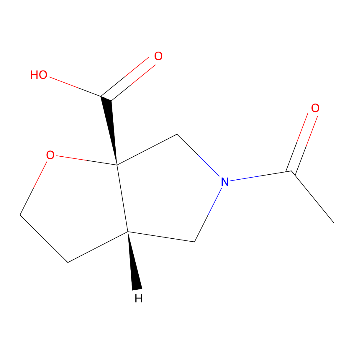 rac-(3aR,6aR)-5-acetyl-hexahydro-2H-furo[2,3-c]pyrrole-6a-carboxylic acid molecular structure, CAS 2679926-49-7