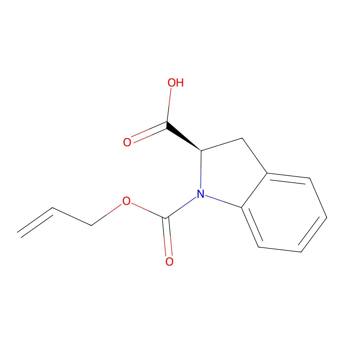 (2R)-1-[(prop-2-en-1-yloxy)carbonyl]-2,3-dihydro-1H-indole-2-carboxylic acid molecular structure, CAS 2679926-52-2