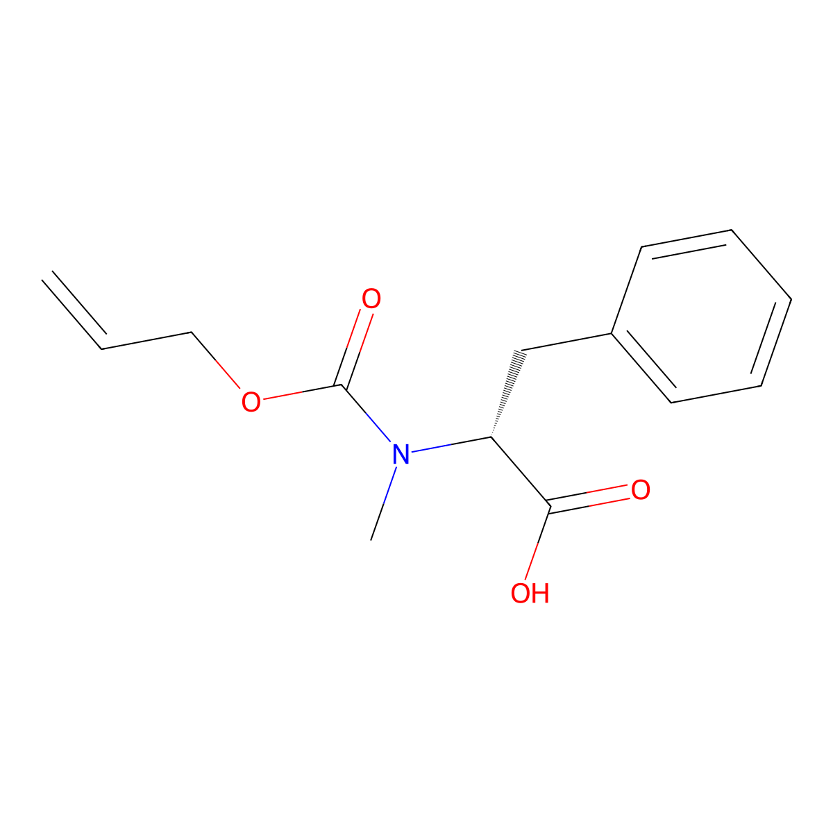 (2R)-2-{methyl[(prop-2-en-1-yloxy)carbonyl]amino}-3-phenylpropanoic acid molecular structure, CAS 2679926-57-7