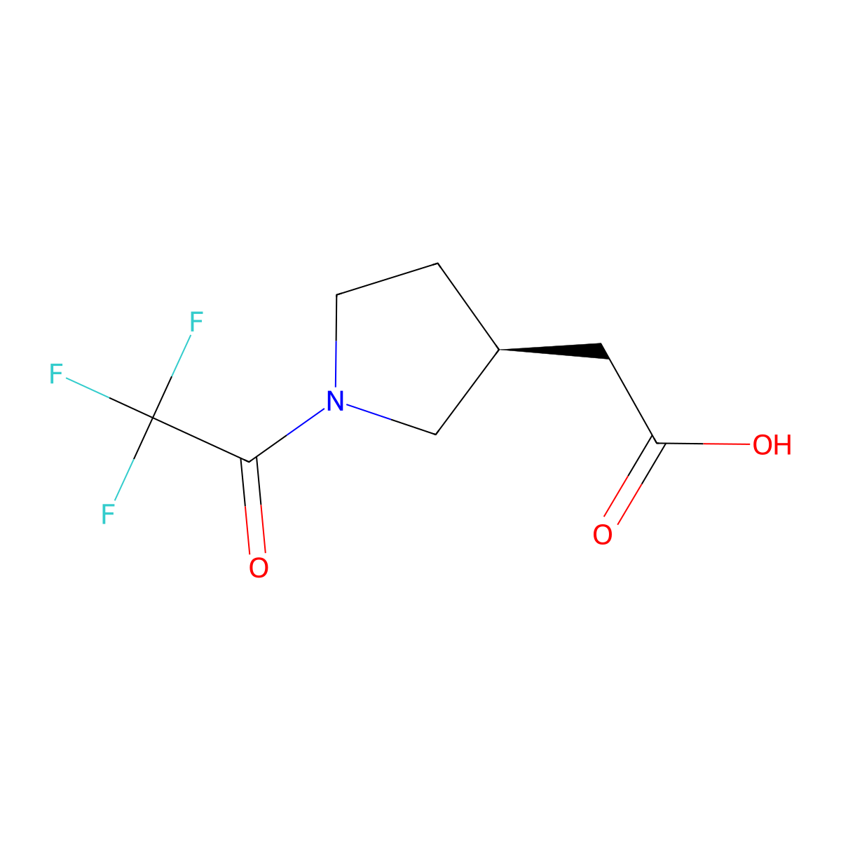 2-[(3S)-1-(trifluoroacetyl)pyrrolidin-3-yl]acetic acid molecular structure, CAS 2679926-58-8