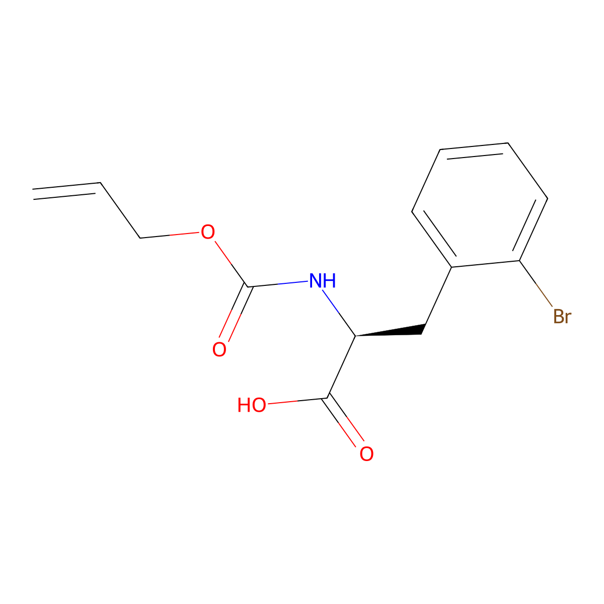 (2S)-3-(2-bromophenyl)-2-{[(prop-2-en-1-yloxy)carbonyl]amino}propanoic acid molecular structure, CAS 2679926-61-3
