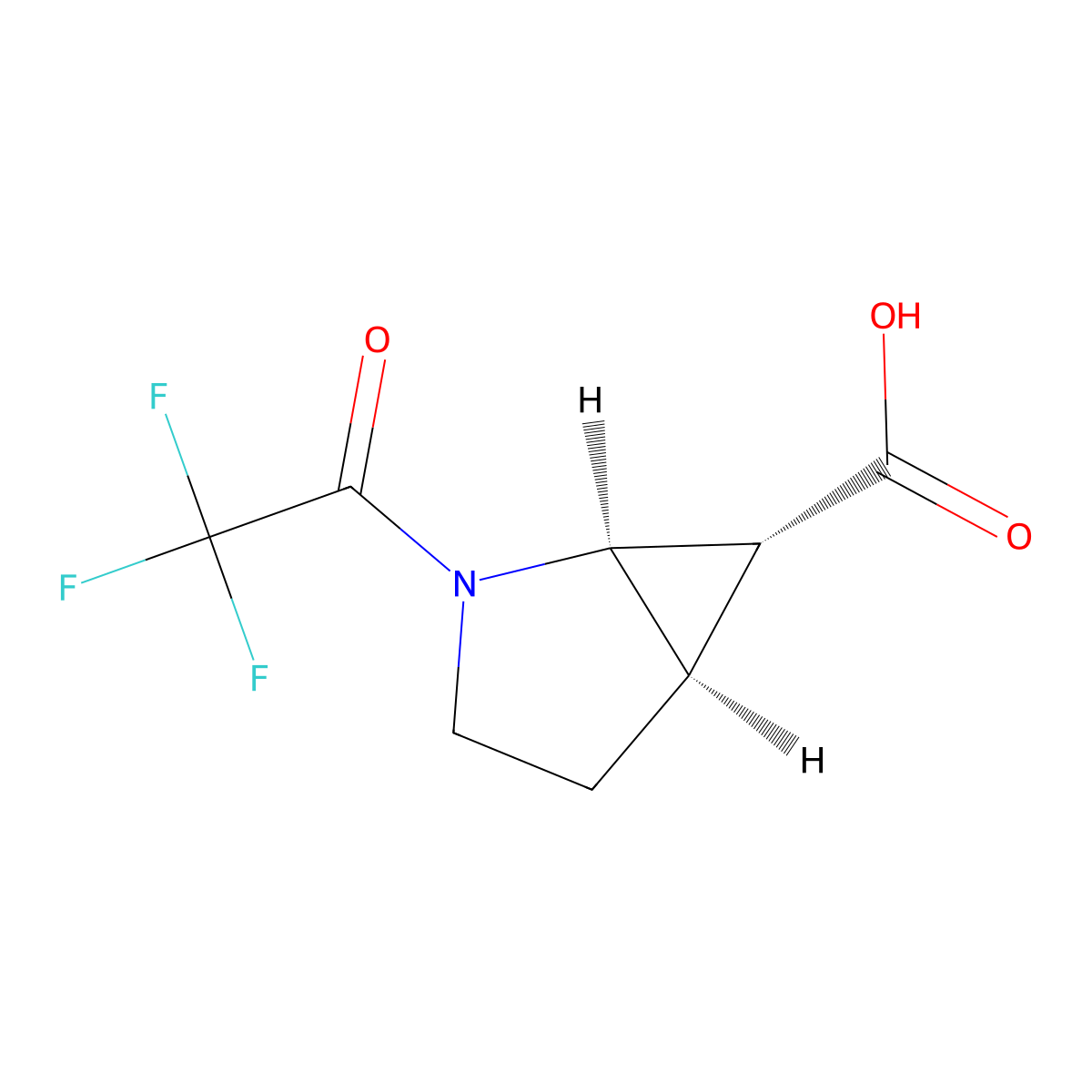 rac-(1R,5R,6R)-2-(2,2,2-trifluoroacetyl)-2-azabicyclo[3.1.0]hexane-6-carboxylic acid molecular structure, CAS 2679926-62-4
