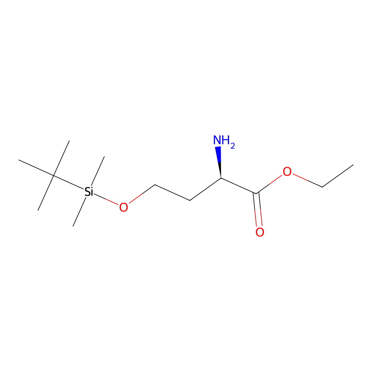 ethyl (2R)-2-amino-4-[(tert-butyldimethylsilyl)oxy]butanoate molecular structure, CAS 2679926-67-9
