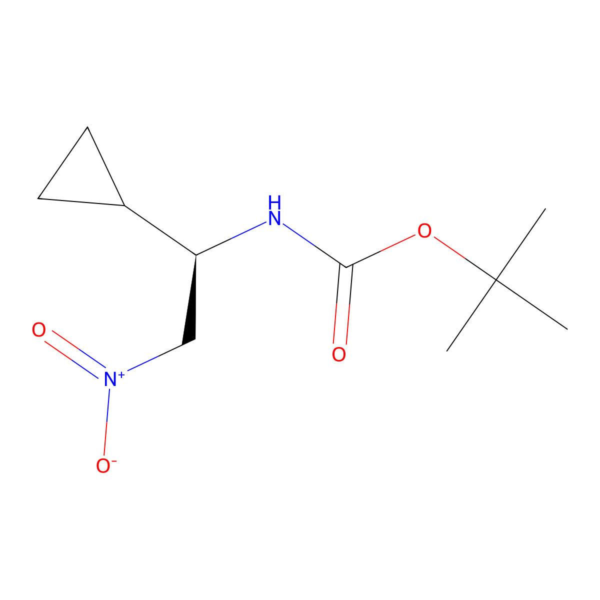 tert-butyl N-[(1R)-1-cyclopropyl-2-nitroethyl]carbamate molecular structure, CAS 2679926-71-5