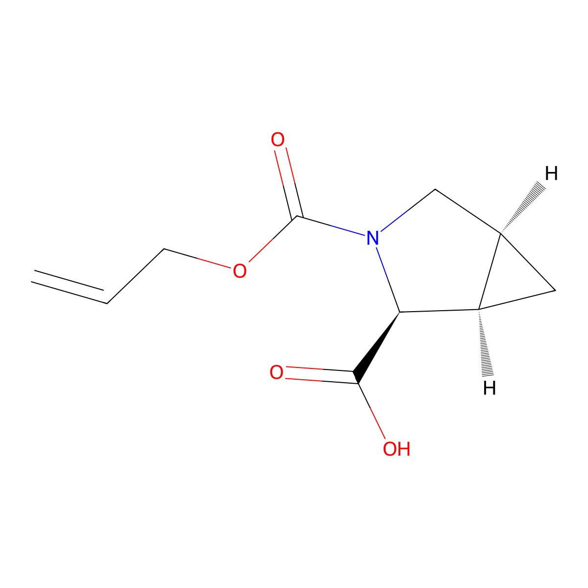 rac-(1R,2S,5S)-3-[(prop-2-en-1-yloxy)carbonyl]-3-azabicyclo[3.1.0]hexane-2-carboxylic acid molecular structure, CAS 2679926-72-6