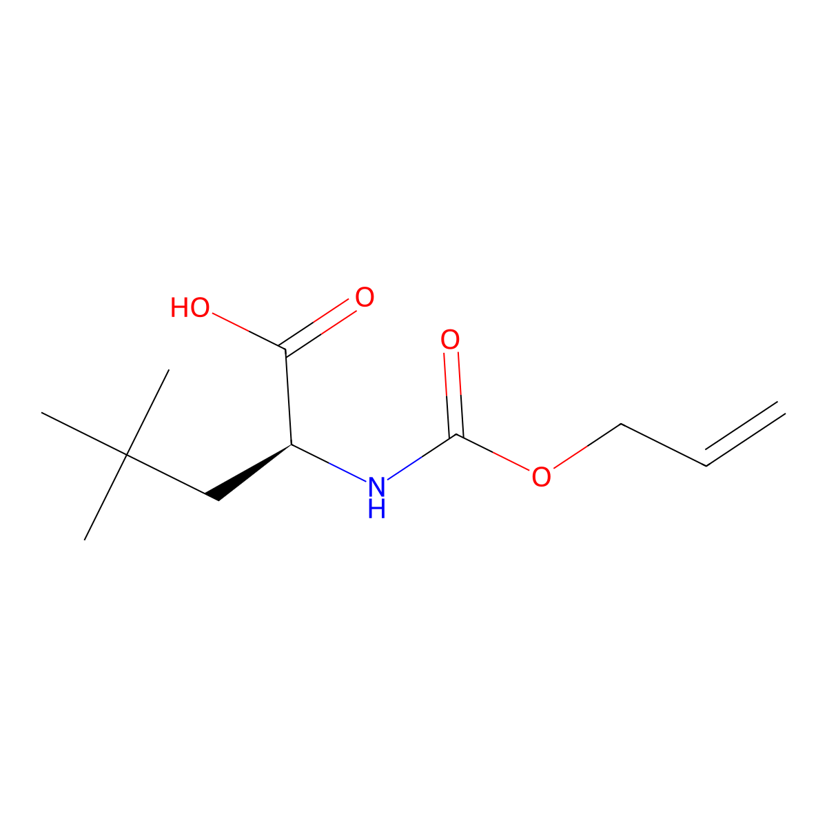 (2S)-4,4-dimethyl-2-{[(prop-2-en-1-yloxy)carbonyl]amino}pentanoic acid molecular structure, CAS 2679926-73-7