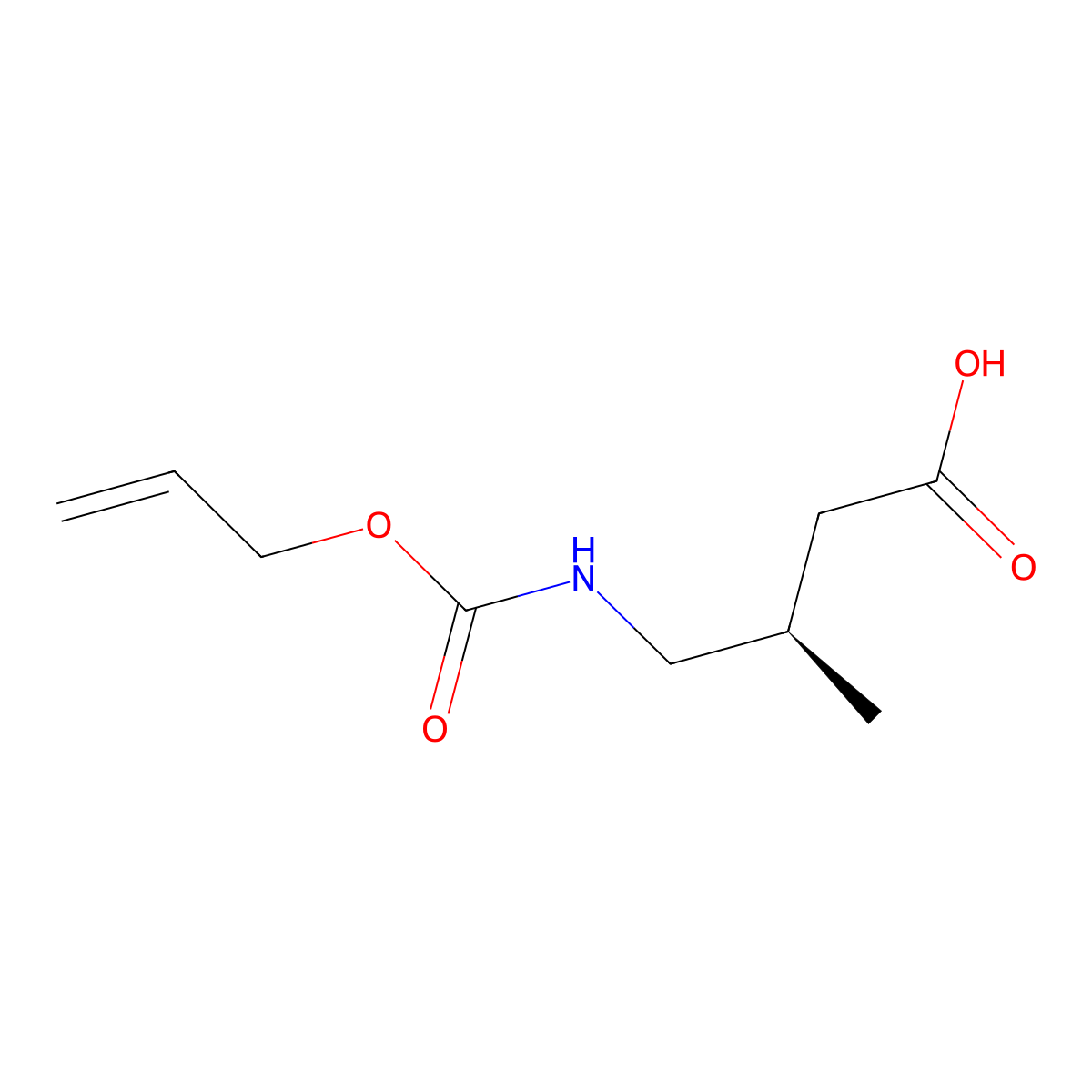 (3R)-3-methyl-4-{[(prop-2-en-1-yloxy)carbonyl]amino}butanoic acid molecular structure, CAS 2679926-74-8