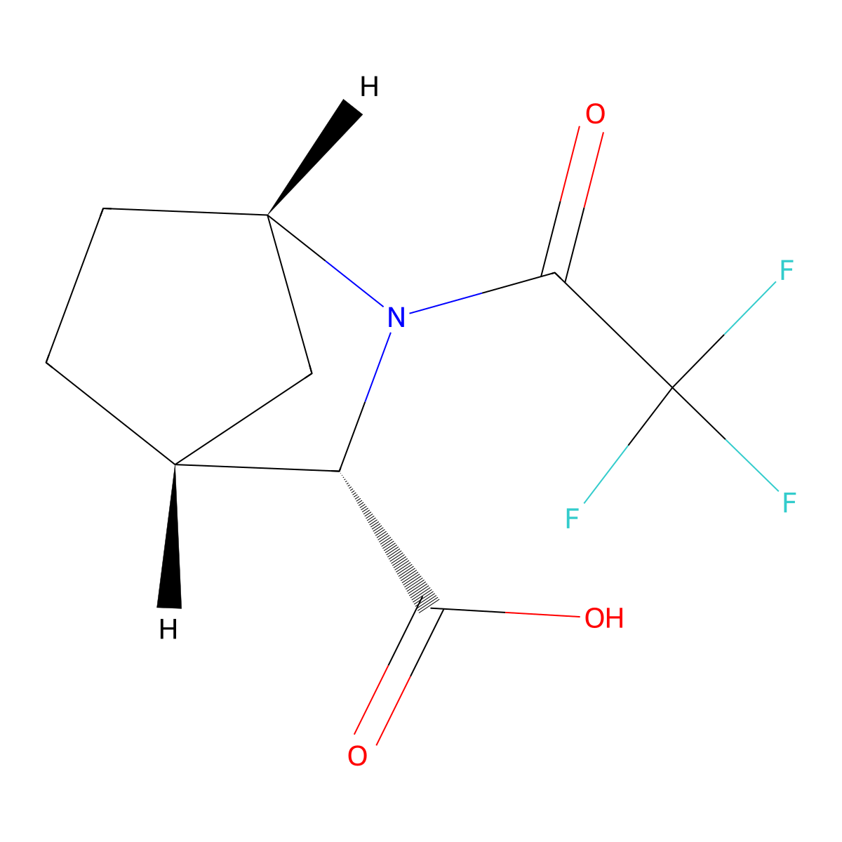 rac-(1R,3R,4S)-2-(trifluoroacetyl)-2-azabicyclo[2.2.1]heptane-3-carboxylic acid molecular structure, CAS 2679926-79-3