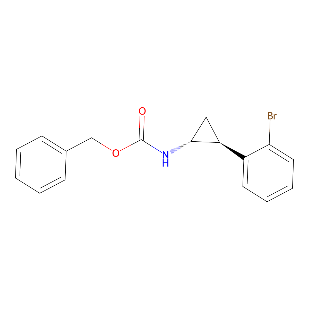 rac-benzyl N-[(1R,2S)-2-(2-bromophenyl)cyclopropyl]carbamate molecular structure, CAS 2679926-82-8